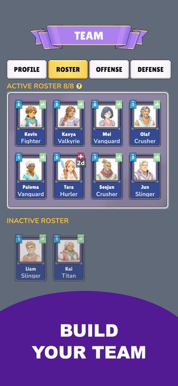 iPhone screenshot 5: build your team
