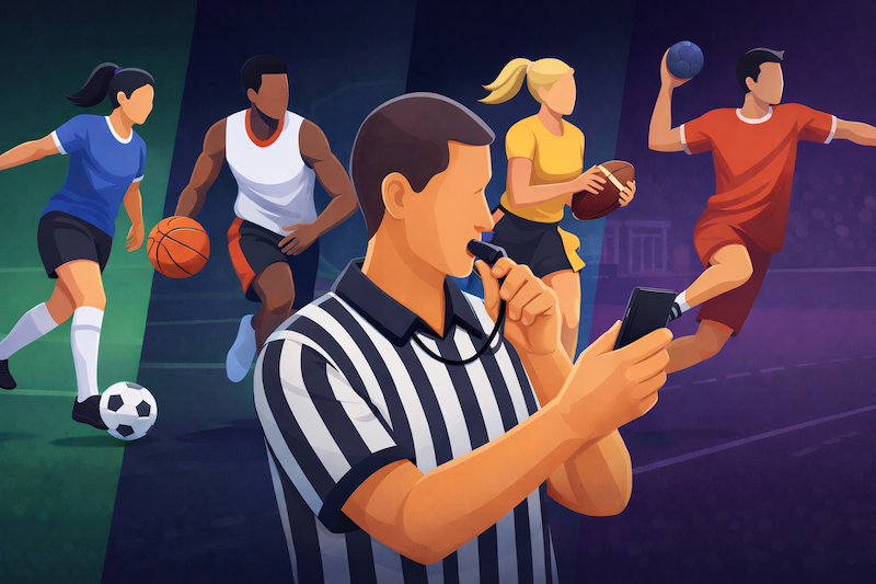Sports referee and athletes
